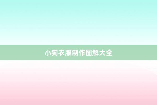 小狗衣服制作图解大全